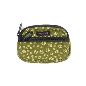 Nijens Kleine Beuteltasche mit Gürtelschlaufen Olive Hunde-Fußabdrücke