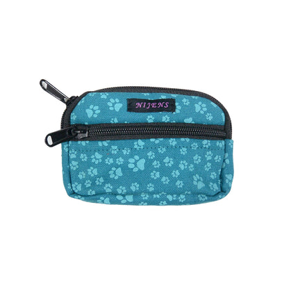 Nijens Small pouch with Belt Loops Dog Footprints Turquoise 3047