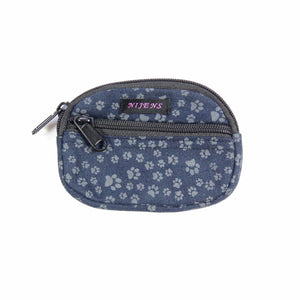 Nijens Kleine Beuteltasche mit Hunde-Fußabdrücke in Nachtblau