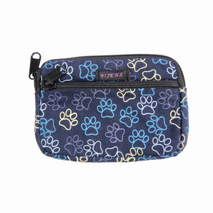 Small pouch for Dog waste bags pouch , dog paw motif, purple-yellow-blue 05040