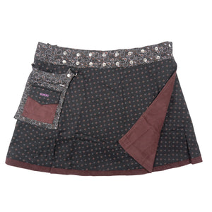 Wenderock XL Nijens Winterrock aus Kordsamt/Baumwolle Schwarz-Braun