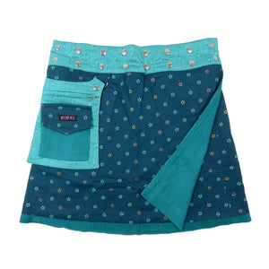 Rock Nijens Wickelrock Kordsamt-Stoff Türkis