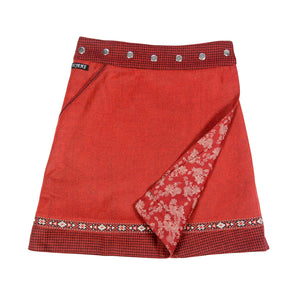 Wenderock Nijens Wickelrock in leichter A-Form aus Wolle Rot