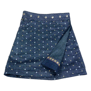 Winterrock Damen Wenderock Nijens Rocksana Tweed Long Indigoblau-215 - NIJENS