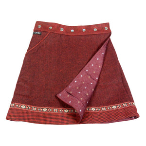 Winterrock Damen Nijens Rocksana Tweed Long Weinrot-218 - NIJENS