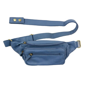 Nijens Crossbody Hunde-Tasche Leder Bauchtasche  Hellblau Pouch
