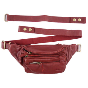 Nijens Bauchtasche für Hundesportler Pouch Leder Rot Torino