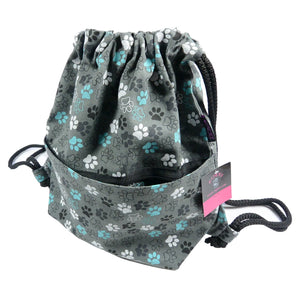 Nijens Rucksack Canvas mit Pfotenabdrücke Aquamarine NJ-Peethoo Bag-49