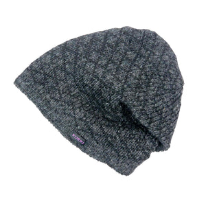 Mütze Lange Beanie Nijens Hut Elegant Wärmend Rautenmuster Tragekomfort Weich Kratzfrei Charcoal Bild