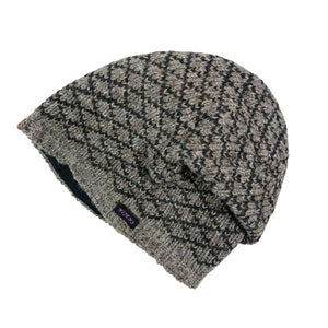 NEW Mütze Lange Beanie Nijens Hut Elegant Wärmend Rautenmuster Tragekomfort Weich Kratzfrei Wool Hat made in Nepal Foto