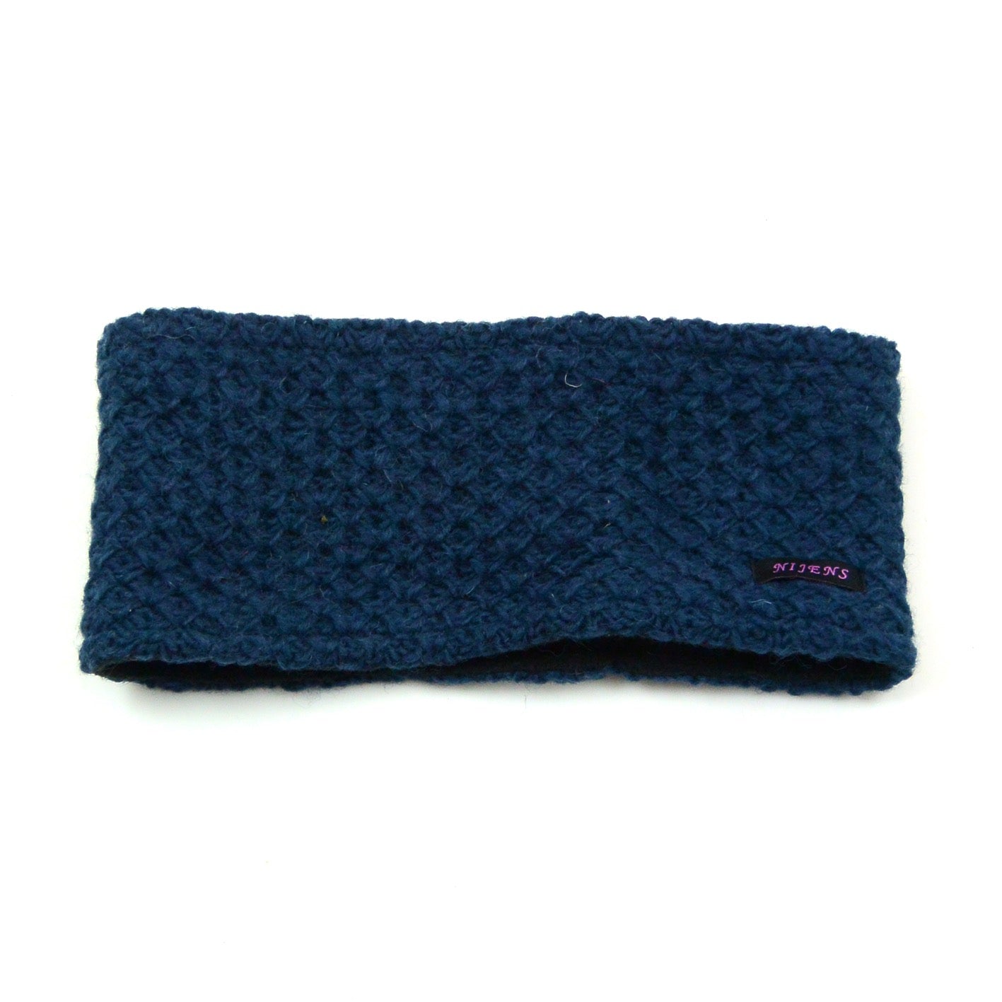Stirnband Nijens aus Wolle Schurwolle geschütz warmes Winter-Accessoires weiche Strick Melange Outfits dunkelblau Foto