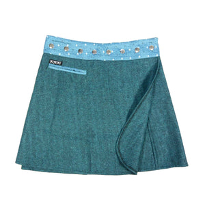 Wickelrock Minirock Nijens NJ-Trufflin Tweed Short 27 Marineblau - NIJENS