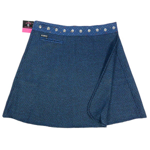 Nijens Winter Rock XL Wickelrock aus Wolle Blau