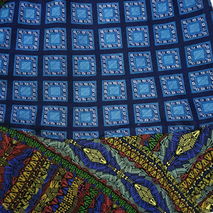 Blau-Gold Muster Rayon