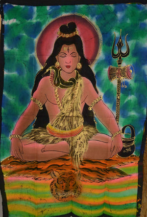 Stoff Wandbild Shiva Bunt