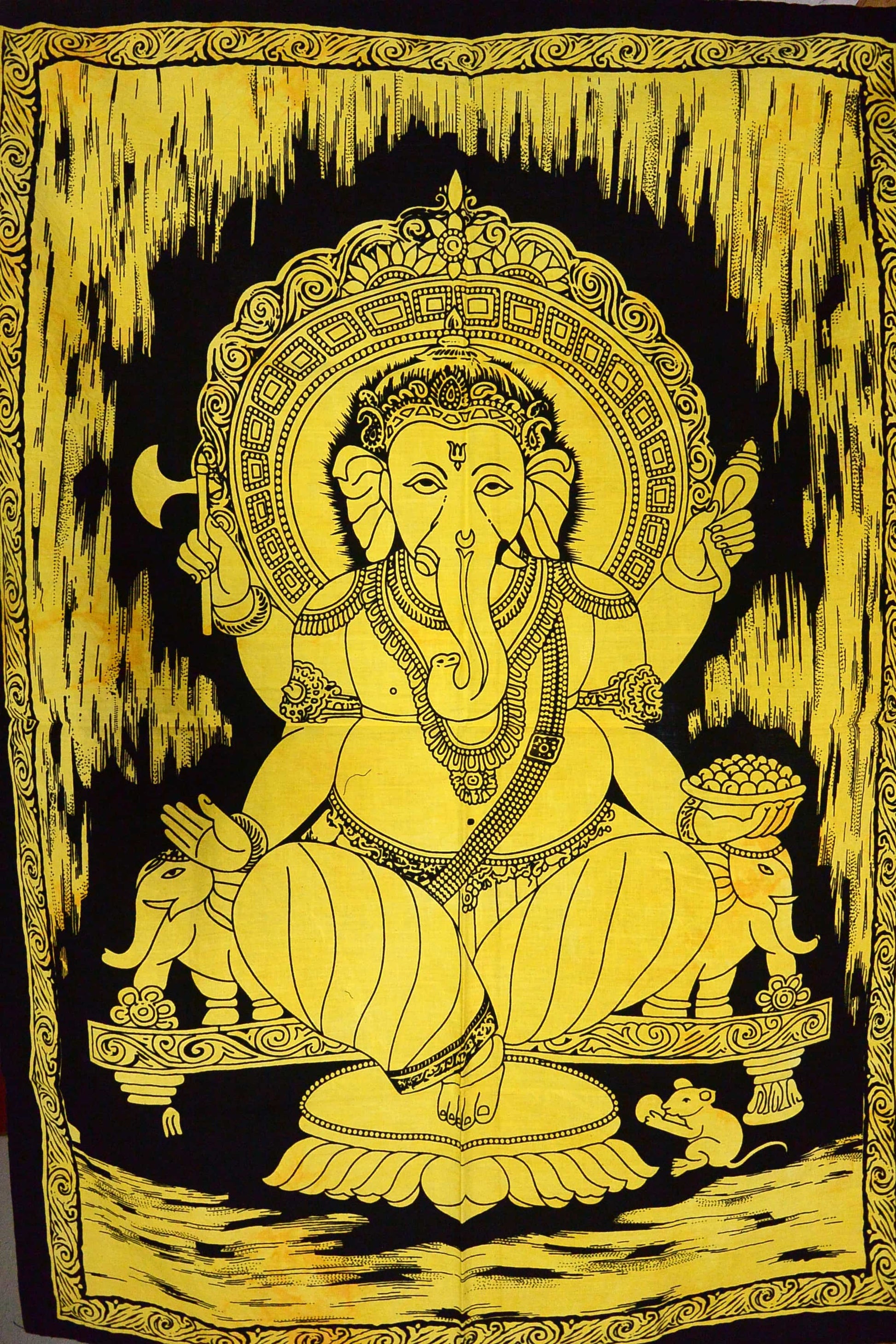 Wandbild Stoff Decke Ganesh 134 - NIJENS