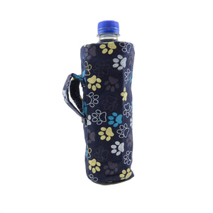 Nijens Tasche Flaschenhalter (Stoff Pfoten Motive) für Wasserflaschen 500 ml - Water Pouch 39