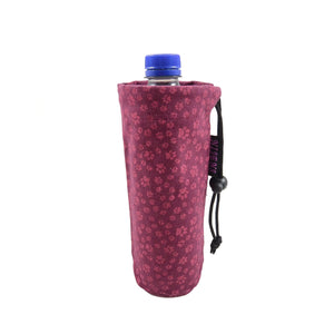 Nijens Flaschenhalter Tasche für Trinkflaschen 500 ml - Water Pouch Magenta Pfoten Motive