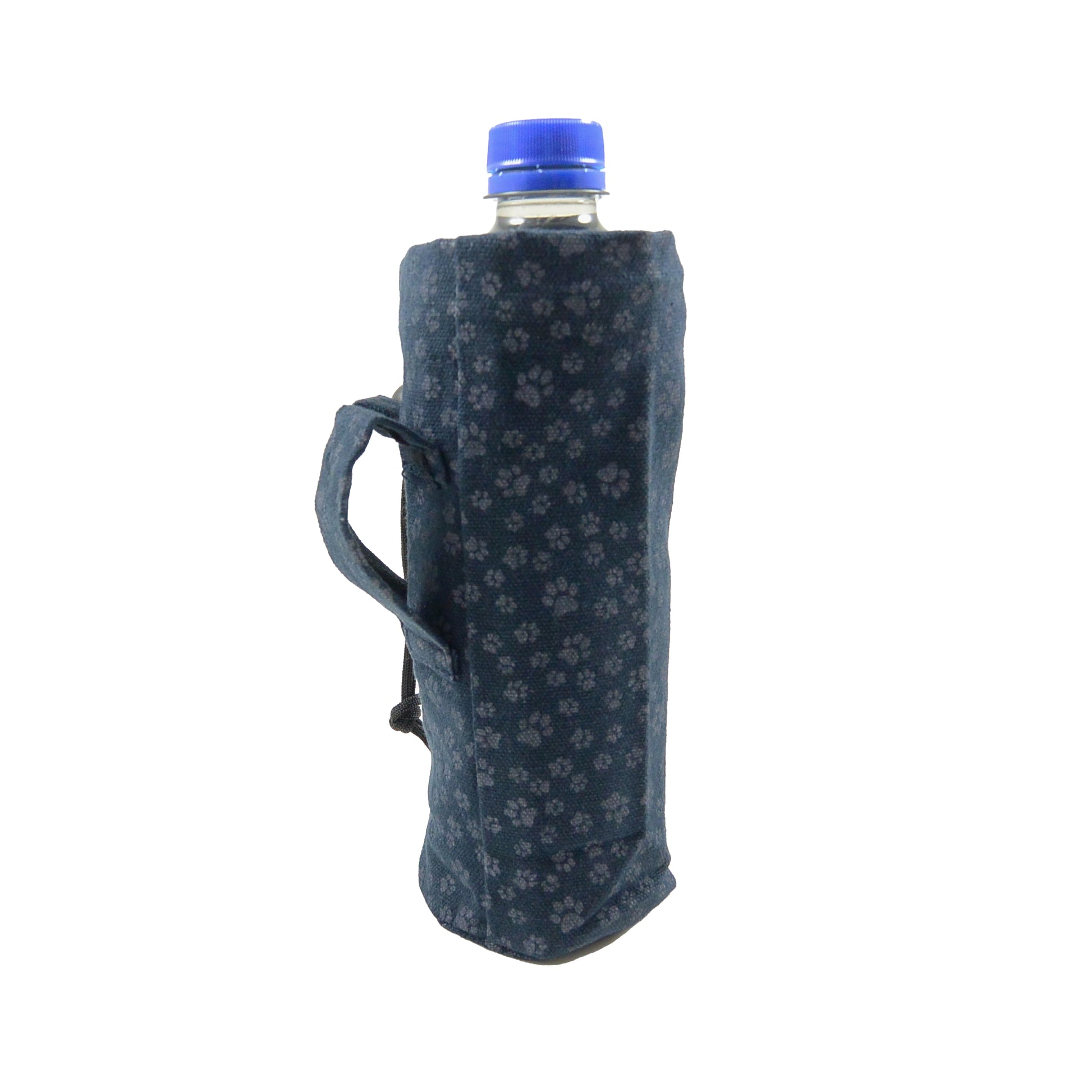 Nijens Tasche (Stoff Nachtblau Pfoten Motive) für Trinkflaschen 500 ml - Water Pouch 54