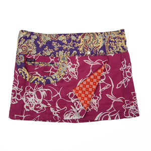 Minirock Nijens Rock Zweiseitig Reversibel Rot-Lila