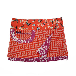 Minirock Nijens Rock Zweiseitig Reversibel Rot