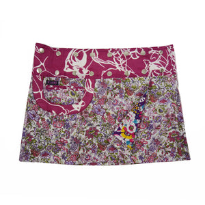 Minirock Nijens Bagelon Short Skirt Kurzer Rock mit Blumenmotive Lavendel