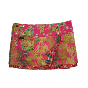 Minirock Nijens Wickelrock Kurzer Wenderock Rosa Grün