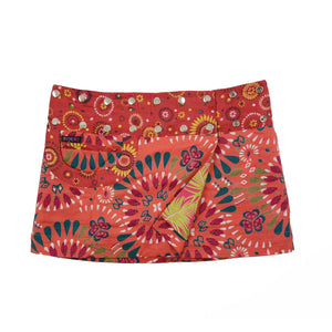 Minirock Nijens Wickelrock Kurzer Wenderock Rosa Grün 2