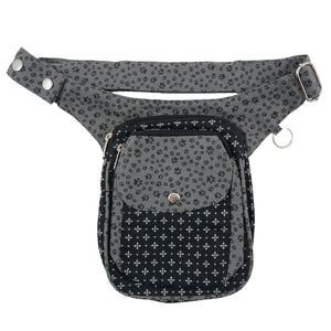 Nijens Bauchtasche Gassi-Tasche (Pfoten Motive in Grau) für Hundebesitzer