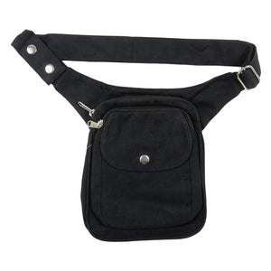 Gassi-Tasche Hüfttasche S-XXXL Canvas Schwarz