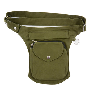 Bauchtasche Stoff Olive für Hundehalter