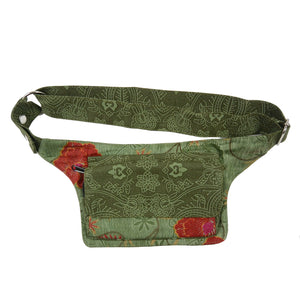 Nijens Bauchtasche Hippie Tasche in Khaki mit Orange Blumen