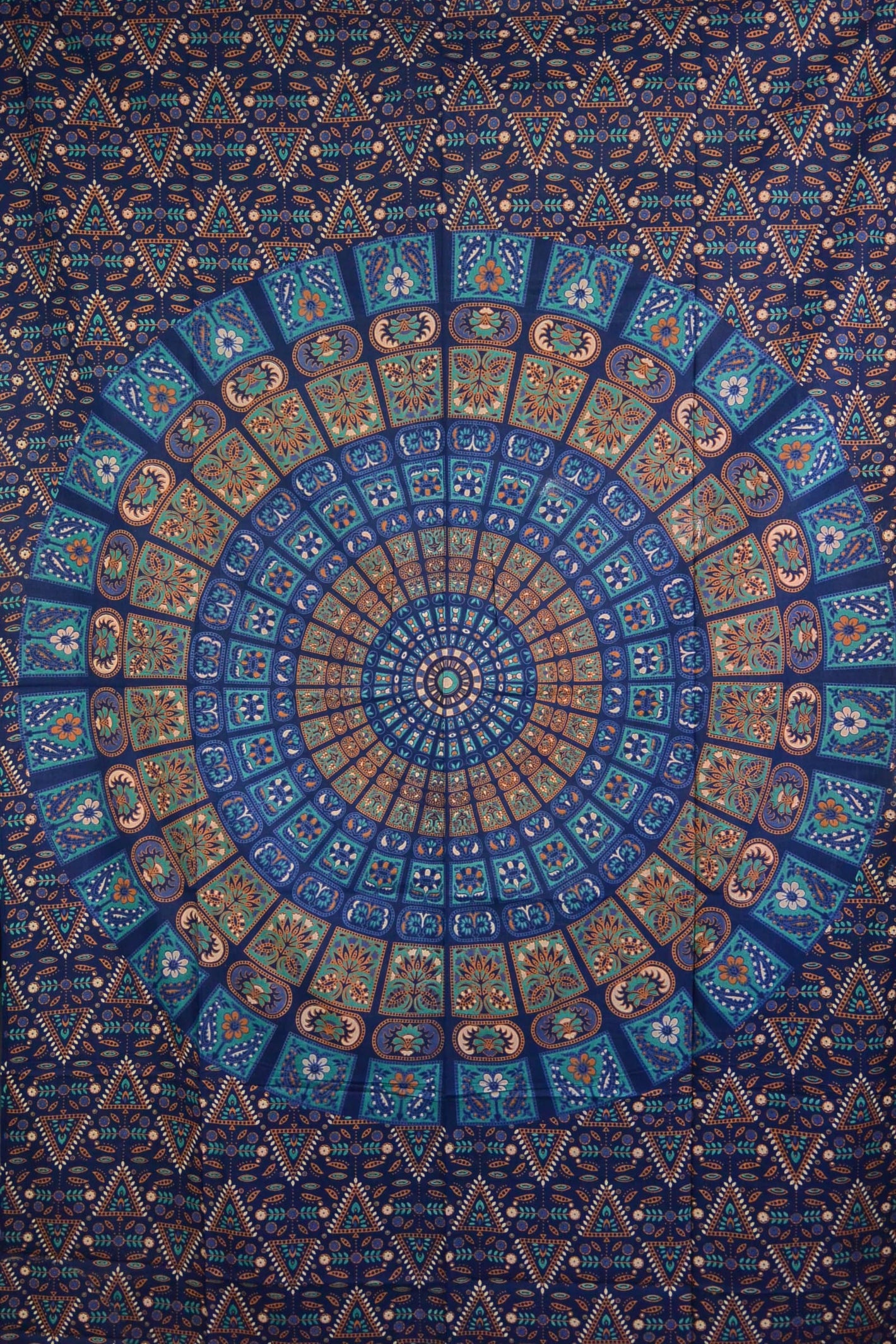 Nijens Indisches Mandala Hippie Bettlaken Stoff Blaugrün