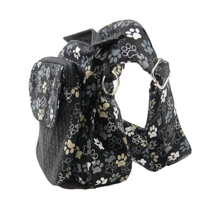 Nijens Gassi-Tasche Leckerlitasche mit Hundepfotenabdruck Schwarz-Grau