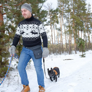 Gassi-Tasche Nijens für Hundesport Hüfttasche Jeans Dunkelgrau Gassi gehen mit Hund