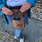 Nijens Futterbeutel mit viel Stauraum - Gassi-Tasche Leder Vintage (Schokoladenbraun) - für Hundetraining Dog walking Bag