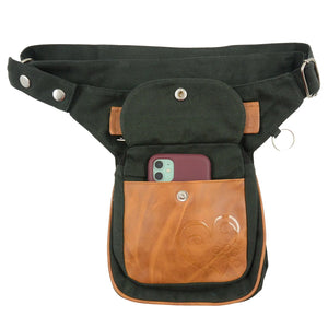 Hunde Gassi-Tasche aus Canvas Flaschengrün Nijens