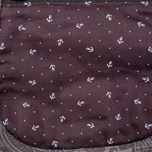 Bauchtasche Nijens Fanny Pack Stoff Ankern Muster Braun-Bordo