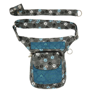 Nijens Gassitasche XXXL NJ-Hannover Pfoten Türkis-Grau