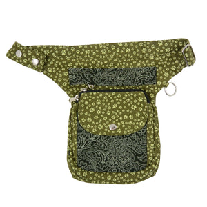 Nijens Gassi-Tasche S-XXXL für Hundefreunde Futtertasche aus Stoff Olive