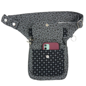 Nijens Gassi-Tasche für Hundebesitzer Hannover Tasche Pfotenmuster Grau