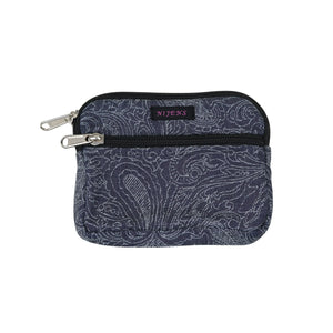 Kleine Beuteltasche (Stoff Jeans Blau-Grau Paisley) für Hundekotbeutel