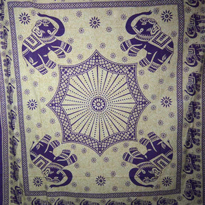 Indisches Hippie Bettlaken Tagesdecke Mandala Elefanten Nijens Shop