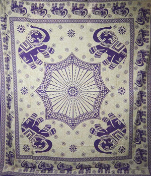 Indisches Hippie Bettlaken Tagesdecke Nijens Mandala Elefanten