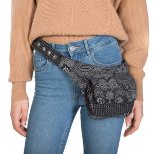 Bauchtasche Nijens Hüfttasche Fanny Pack Side Bag Festival Black OM Hippie Style