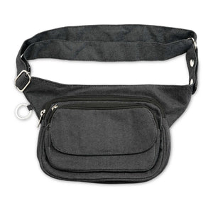 Nijens Hüfttasche Multifunktionale Gassi-Tasche S-XXXL für Hunde (Stoff Jeans Charcoal)