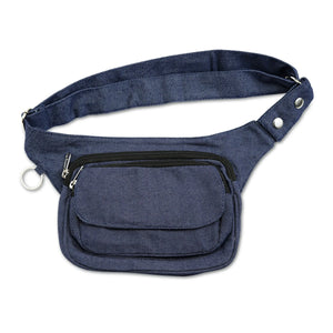 Nijens Multifunktionale Gassi-Tasche S-XXXL für Hunde (Stoff Jeans Dunkelblau)