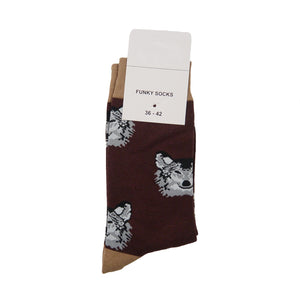 Nijens Lustigen Socken Hundedesign Doggy Dogs Braun