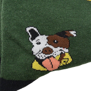 Nijens Lustigen Socken Hundemotiv Baumwolle Grün