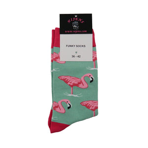 Lustigen Socken Rosa Flamingo Motiv Nijens Shop